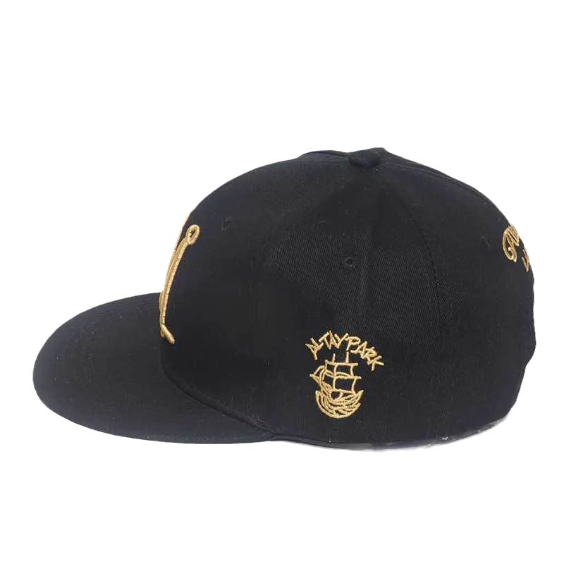 В Стиле Хип-хоп шапки с вышивкой черного цвета в стиле хип-хоп Кепка козырьком для