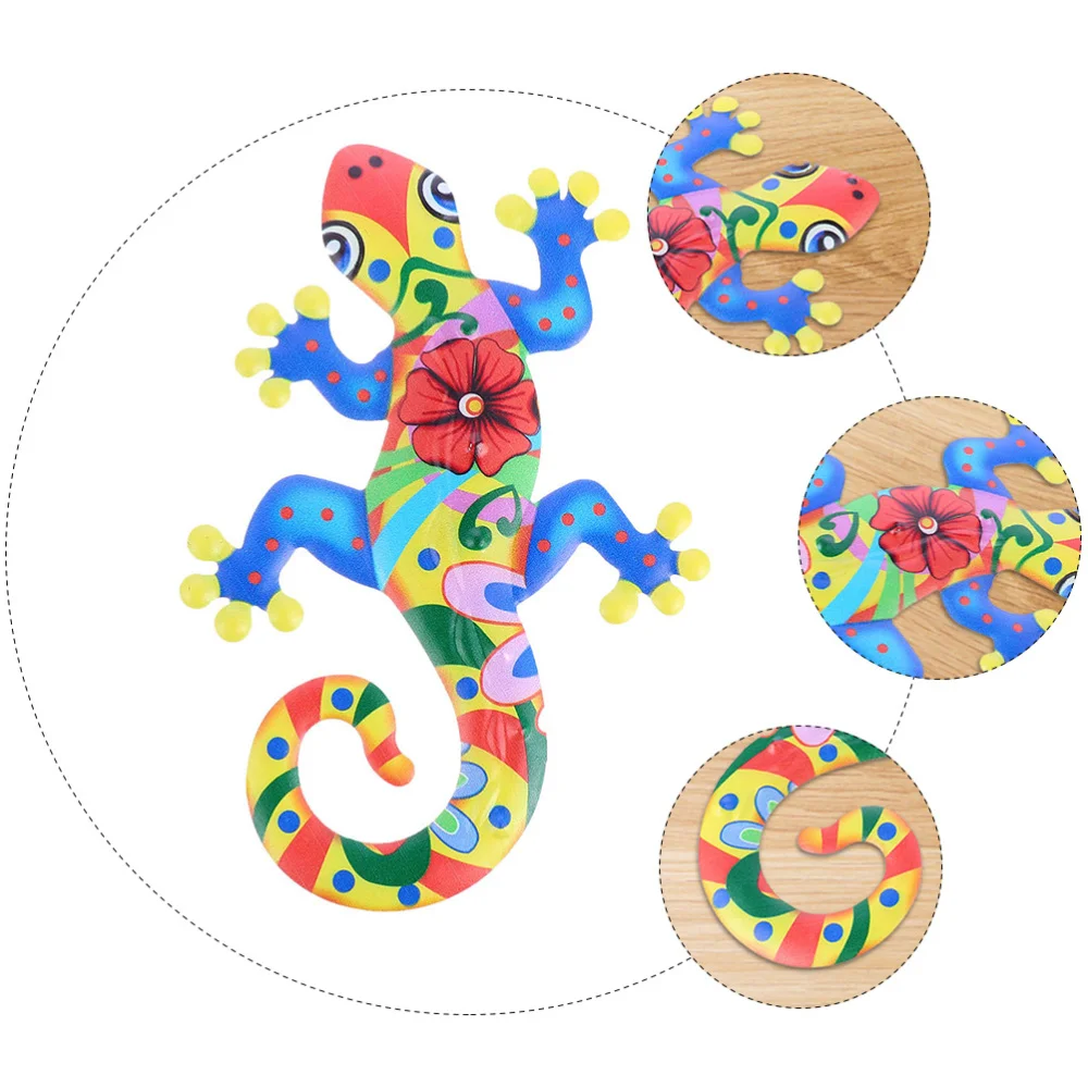 

Colorful Gecko Art Wall Decor Iron Art Adornment Wall Mount Home Ornament