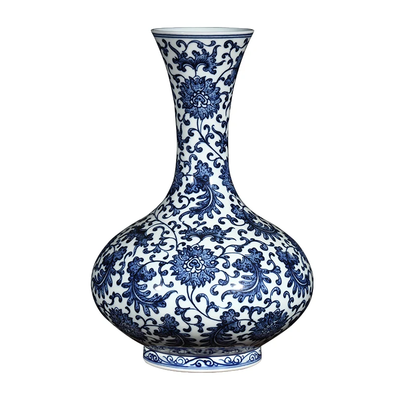 

Jingdezhen ceramics hand-painted antique blue and White Porcelain Vase ornament flower arrangement Chinese living room household