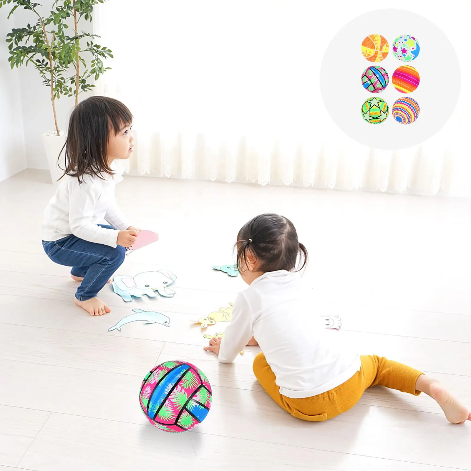 

6Pcs Inflatable Beach Ball Pool Summer Water Toy Interactive Toys (Random Style)