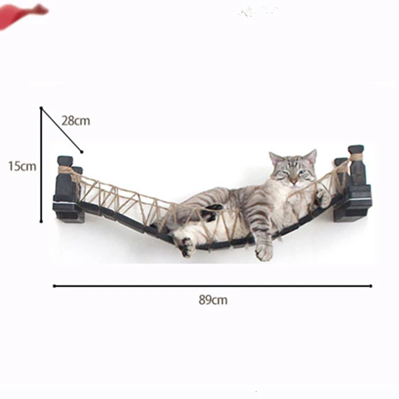 162 см из цельного дерева Настенное подвесное гнездо на платформе для кошек