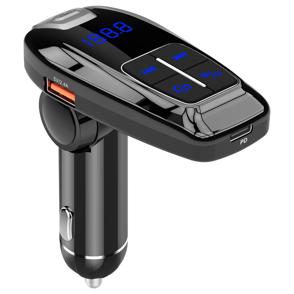 Универсальный автомобильный Bluetooth fm передатчик PD3.0 быстрое USB зарядное устройство аудио MP3 плеер Поддержка WMA