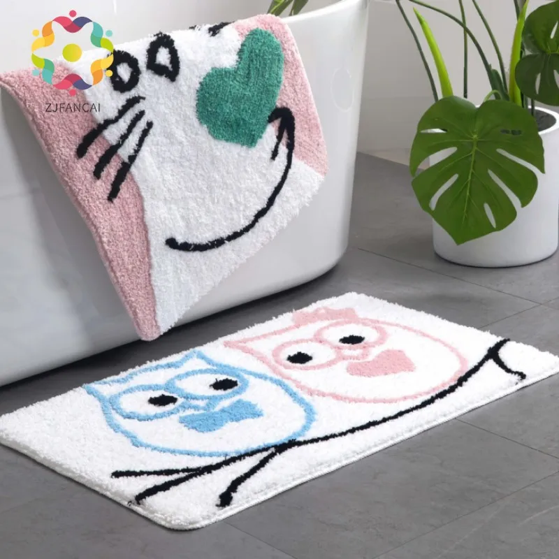 Мультяшный детский коврик для пола Серия животных ванной комнаты дверь спальни