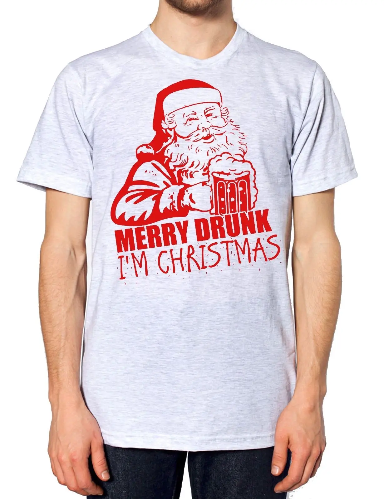 Веселая Рождественская футболка I'm новинка подарок праздничный мужской папа