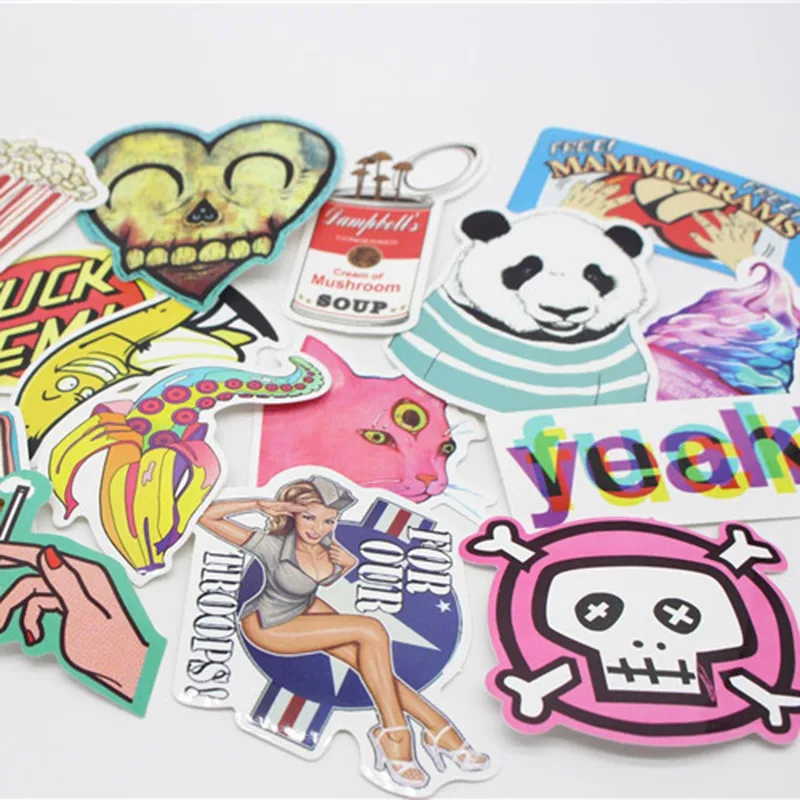 Новое поступление 100 шт/50 шт ПВХ водонепроницаемые забавные наклейки игрушки