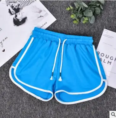 

2019 Oversize recreational sports shorts women's summer loose contrast color leggings outside wear fitness run