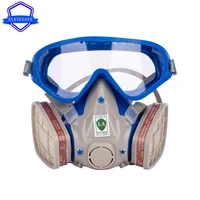full set gas chemical respirator face shield mask dual filters safety glasses for painting spraying welding grinding protection