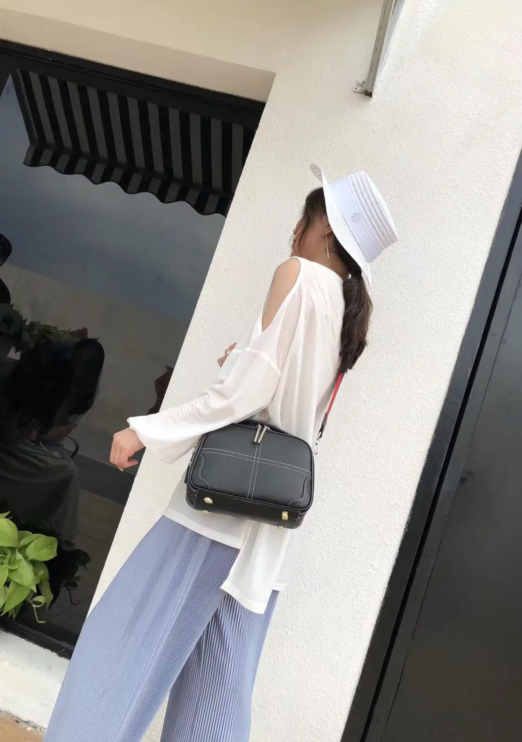 

free shipping 2020 the new style fashion thread genuine cow leather women handbag one shoulder bag crossbody bag 24cm 5color
