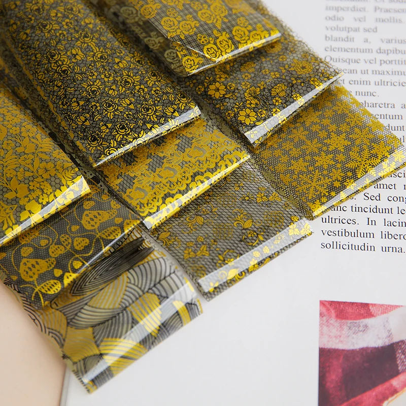 10 шт. Набор наклеек из фольги для ногтей голографические Стикеры Звездный клей