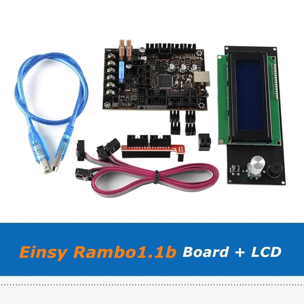 

Reprap Prusa i3 MK3/3S Einsy Rambo 1.1b Control Board + 2004LCD Screen With 4pcs TMC2130 SPI Driver For 3D Printer Parts