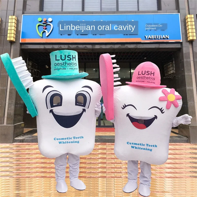 

Customized Teeth Mascot Adult Cosplay Costume Set Dental Hospital Advertising Opening Custom Unisex Mascot Role-playing Props