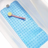 extra long anti slip bathtub mat bathroom shower bath mat blue antibacterial machine washable for bathroomkids toddler senior