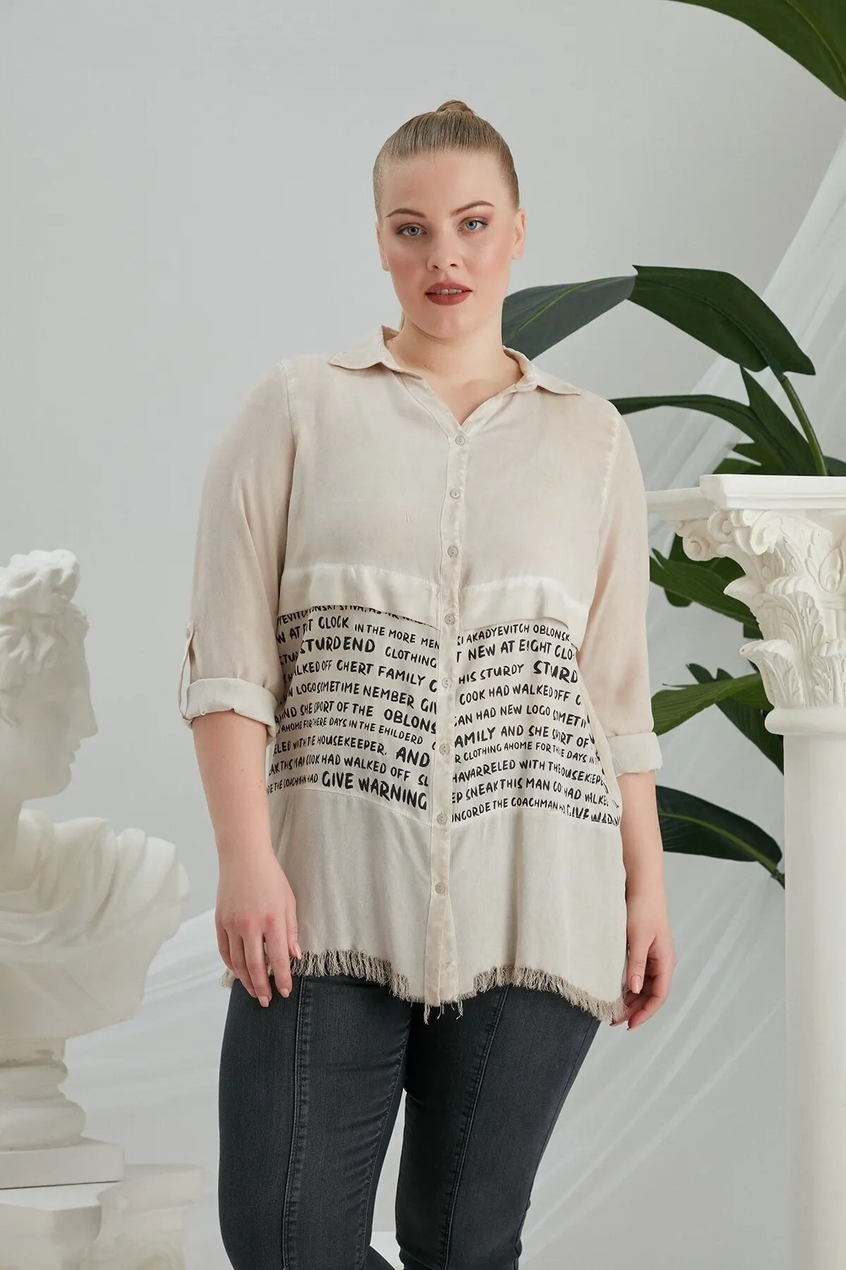 

Женская норковая рубашка с кисточками