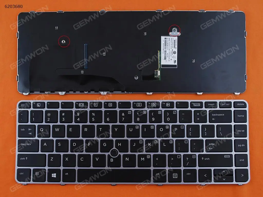 Сменная Клавиатура для ноутбука HP EliteBook 745 G3 G4 840 848 G4SILVER FRAME черная с английской