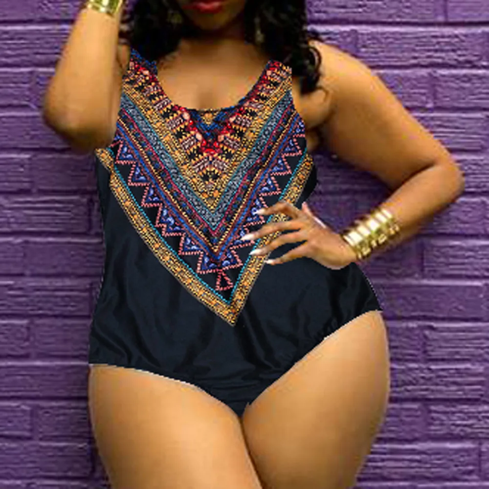 Женский купальный костюм Dashiki популярный с принтом в африканском стиле пуш ап