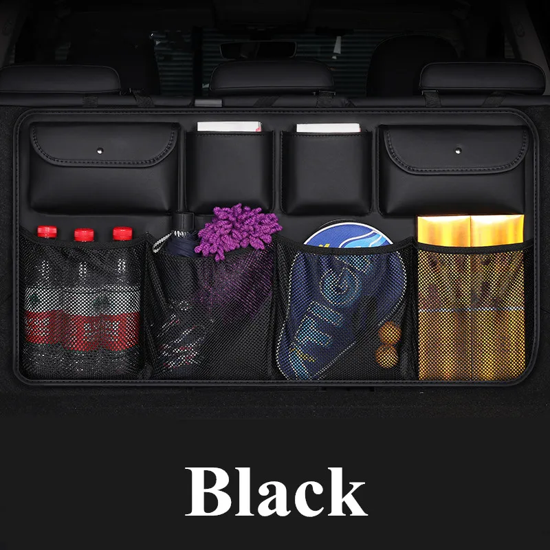 

2020 New PU leather Car Rear Seat Back Storage Bag Multi-use Car Trunk Organizer Auto Stowing Tidying Auto Interior Accessories