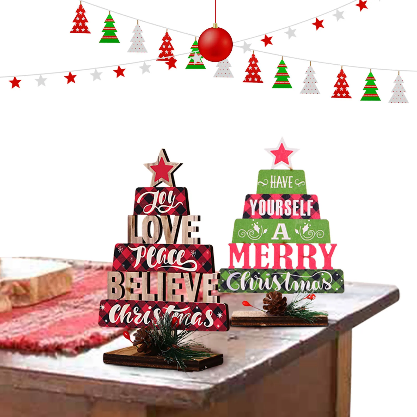 Рождественские украшения Рождественская елка с английским алфавитом для