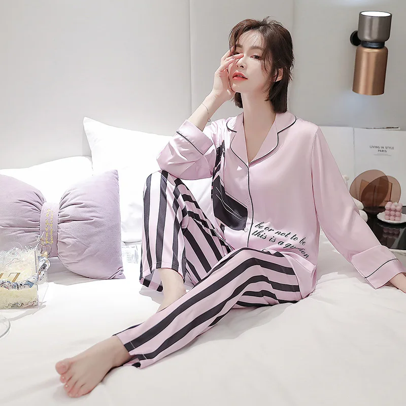 Вискозное волокно пижама из тонкой ткани для женщин летние INS чистый красный