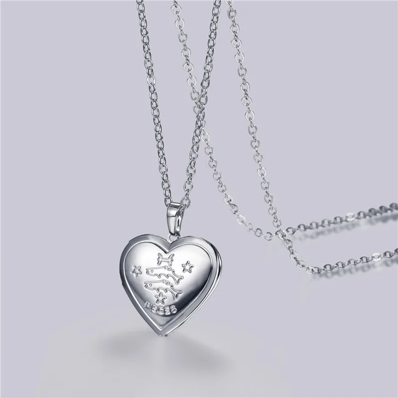 Collare подвеска рыбы сердце фото медальон Золотой/Серебряный цвет Созвездие