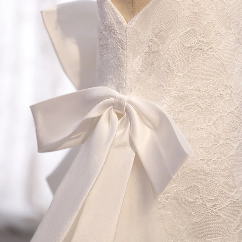 Белое корейское платье принцессы для маленьких девочек на 1-й день рождения