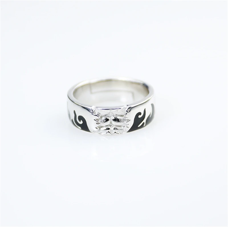 Аниме мультфильм цельное кольцо обезьяны D Луффи S925 серебро косплей ювелирные