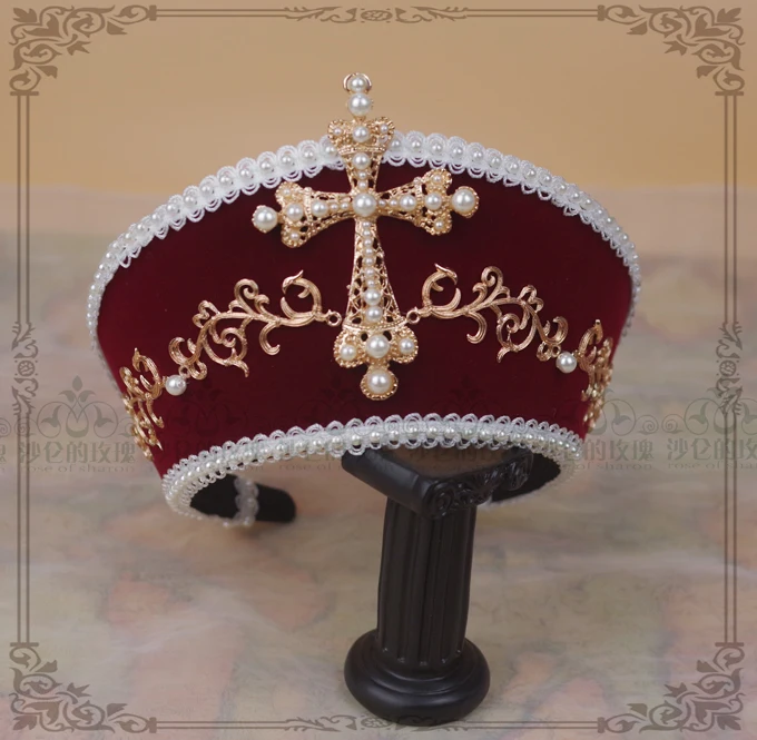 

Renaissance Tudor Crown Headband Cosplay Accessories Anne Boleyn Medieval Women Baroque Elizabethan Headdress Coronet