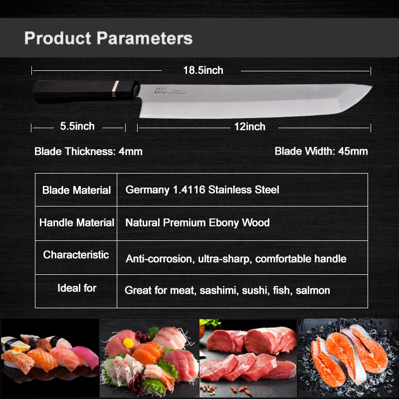 12 ''японский нож сашими для суши Германия 1 4116 нержавеющая сталь рыбий филе