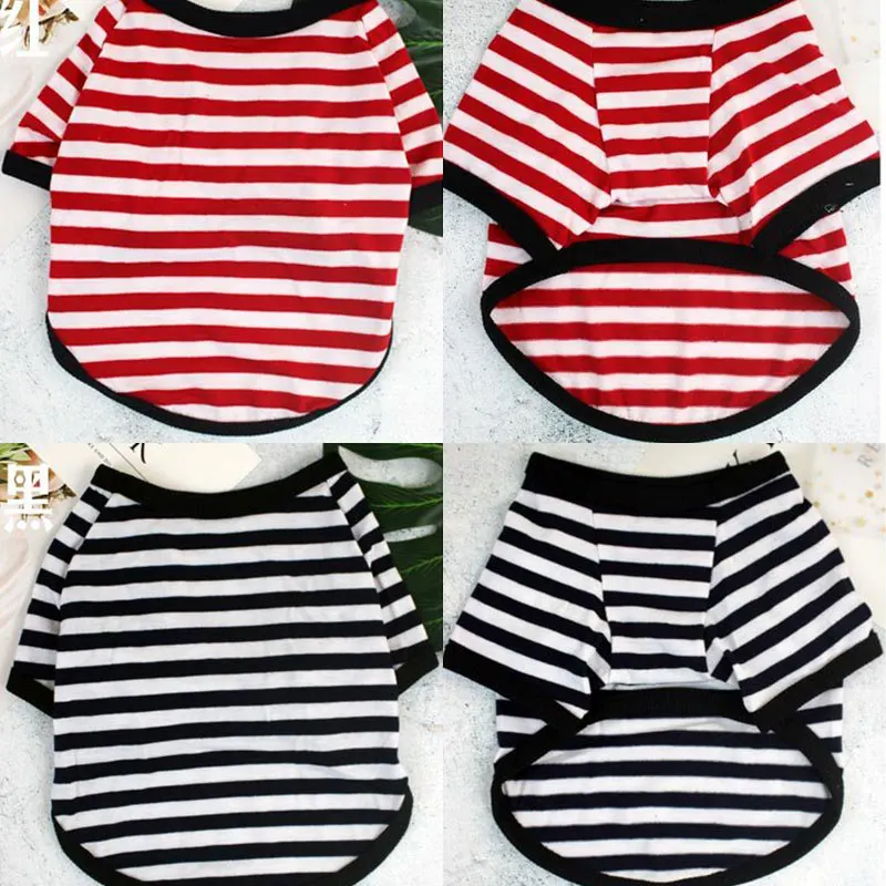 

1pc Stripe Dog T-shirt Cute Thin Vest Soft Dog Clothes Pet Dog Shirt for Small Dogs Summer Cats Clothes Clothing for Puppy Dog