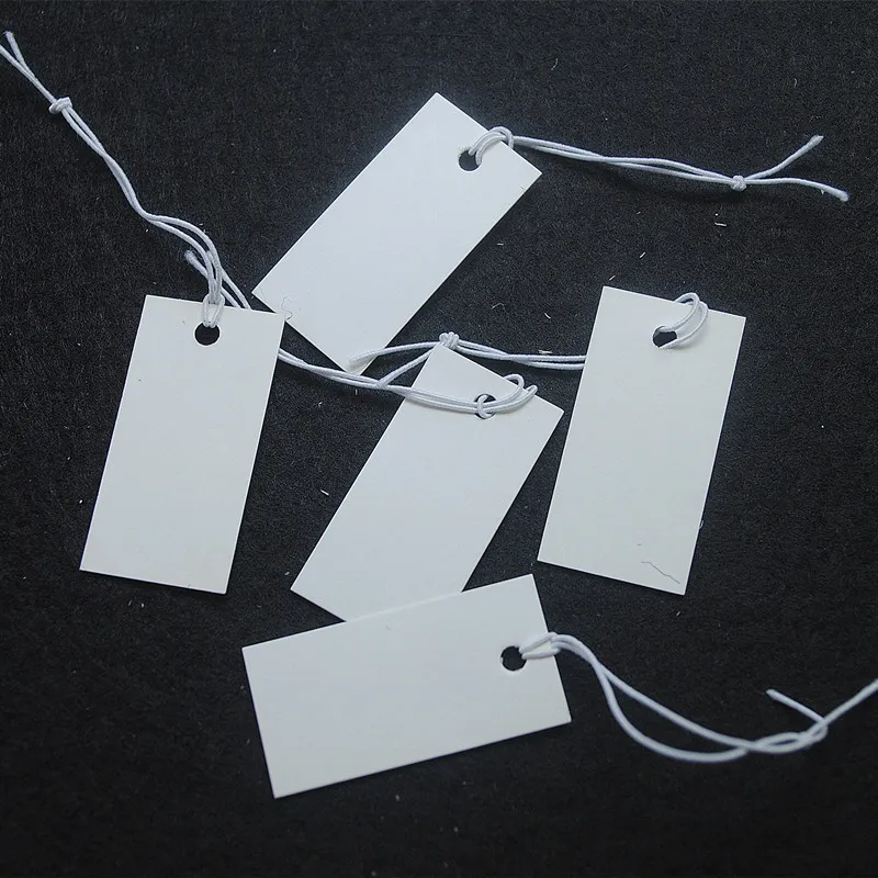 white 35x18mm 1000 шт./лот, бумажные ценники, ценники, упаковочные этикетки, этикетки для модных ювелирных изделий, швейная упаковка, размер 26x13 мм с эластичным покрытием - Цвет: white 35x18mm