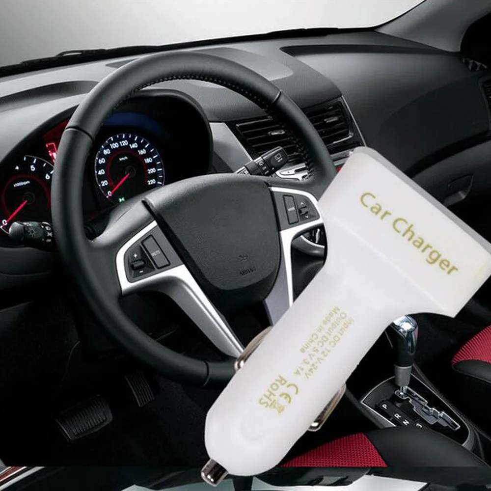 4 в 1 двойное автомобильное зарядное устройство USB цифровой светодиодный дисплей