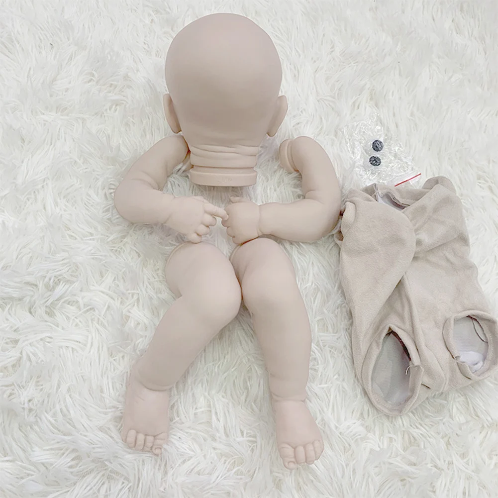 

20inch Cloth Body Soft Touch DIY Toy Fresh Color Toddler Vinyl Unpainted Mould Lifelike Art Gift Blank For Kids Reborn Doll Kit
