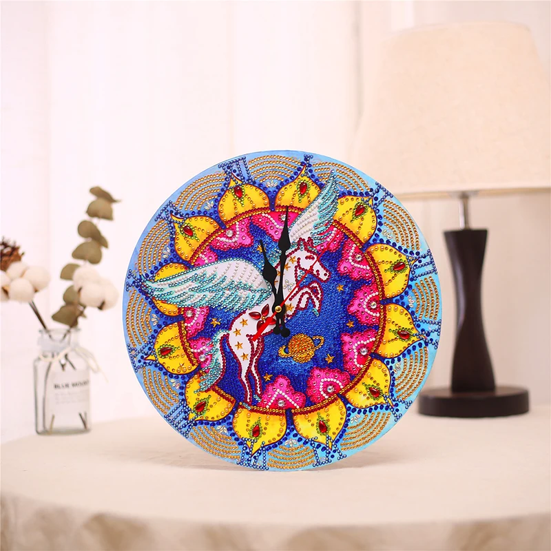 Новые 3D настенные часы специальной формы с алмазной вышивкой совы единорога 5D