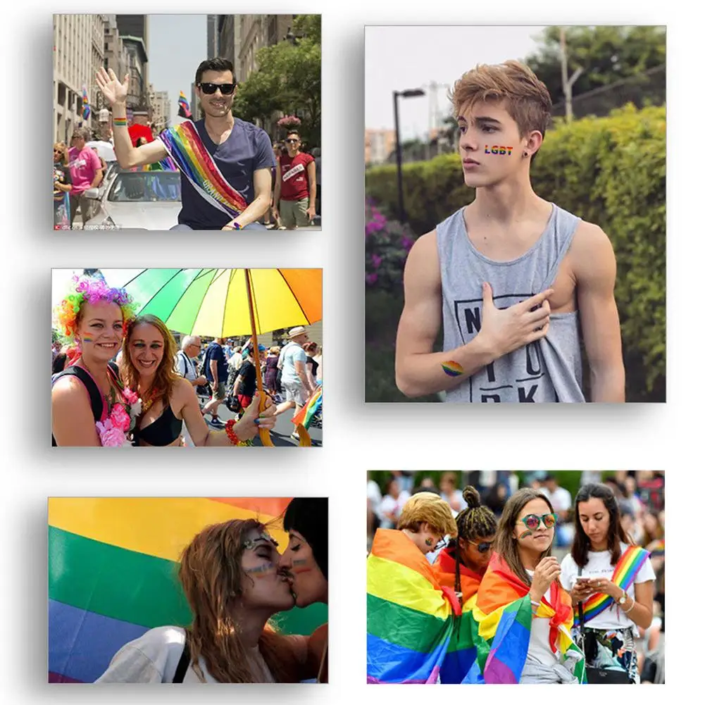 Красочные нетрадиционной наклейки Любовь Радуга фестиваль Прайд флаг лента