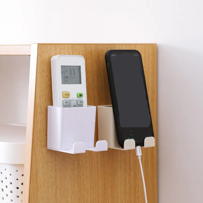 

Multifunctional Remote Control Storage Box Air Conditioner Storage Case Wall Mounted Organizer Mobile Phone Plug Holder Stand
