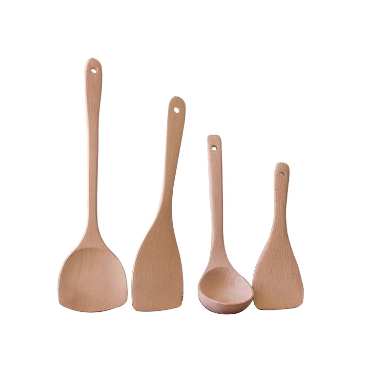 

Multifunction Natural Health Bamboo Wood Kitchen Spoon Mixing Holder Cooking Shovel Pot Long Handle Frying Kitchen Tool