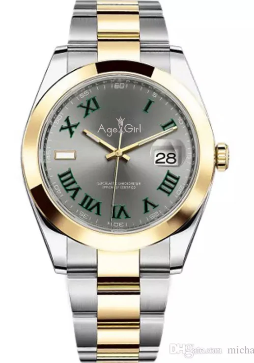 

Classic New Automatic Mechanical Watch Men Datejust 41mm Stainless Steel Sapphire Silver Rose Gold Green Rome Dial Watches