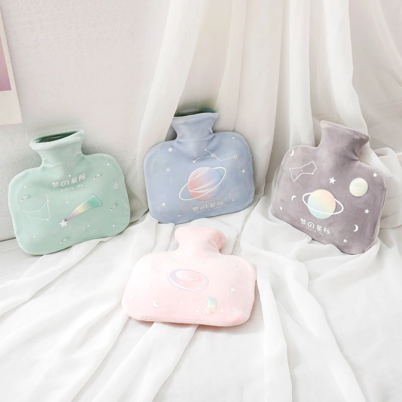1000ML Soft Plush Hot Water Bottle Wth Cover Warm Print Cute Hand Warmer Pocket Rubber Bag Portable home |