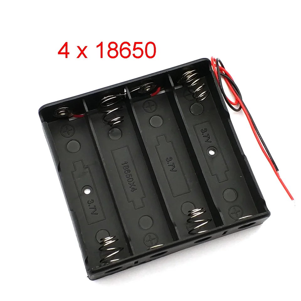 4x18650 чехол для аккумулятора 18650 Держатель Коробка хранения батареи с проводами 3 7