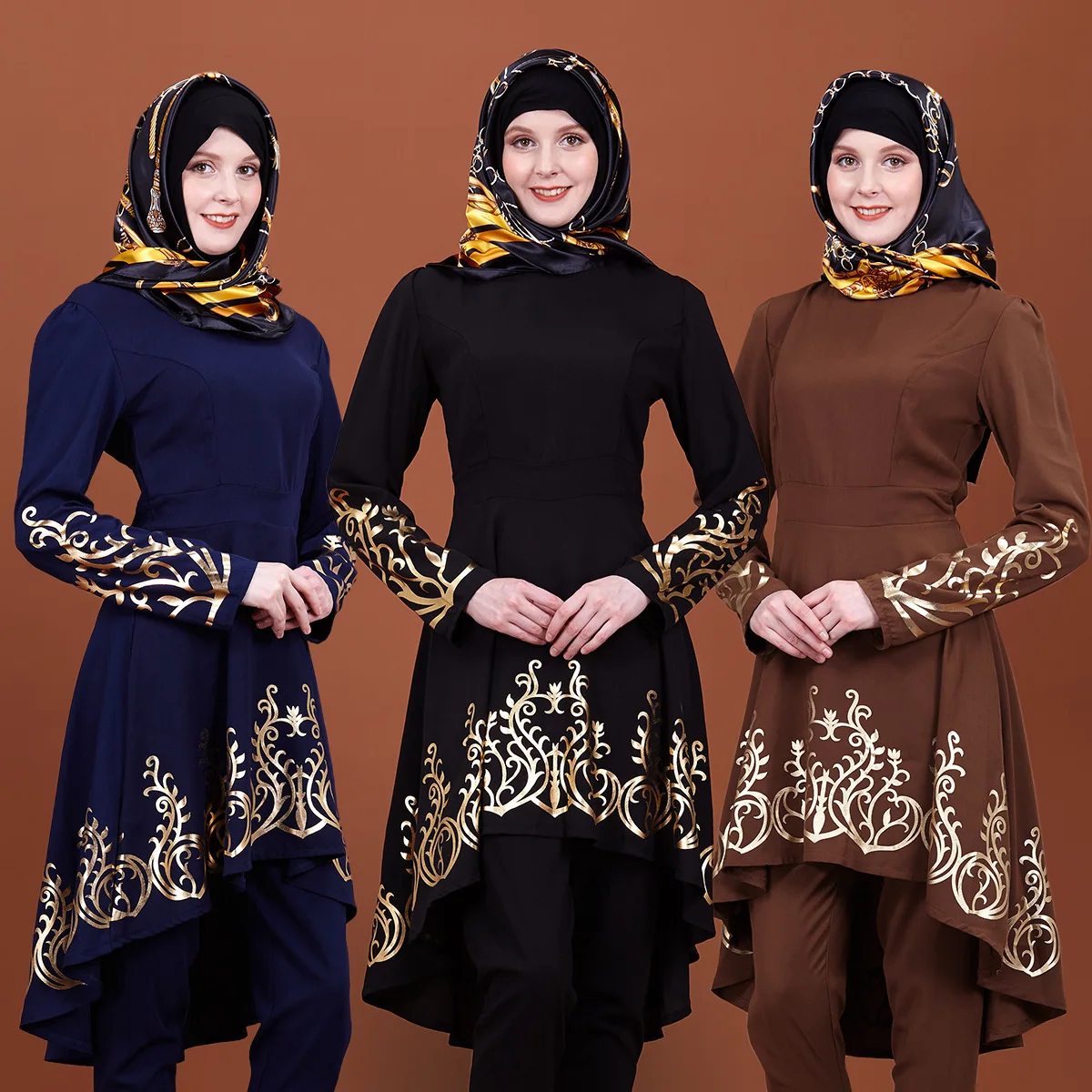 Мусульманское женское платье в Дубае асимметричные топы средней длины Рамадан