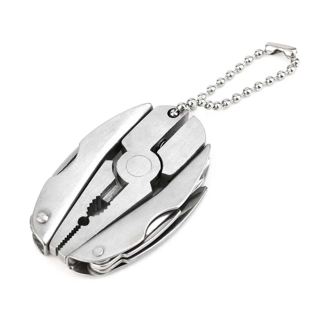 1 шт. открытый мини складной многофункциональный плоскогубцы зажим Брелок