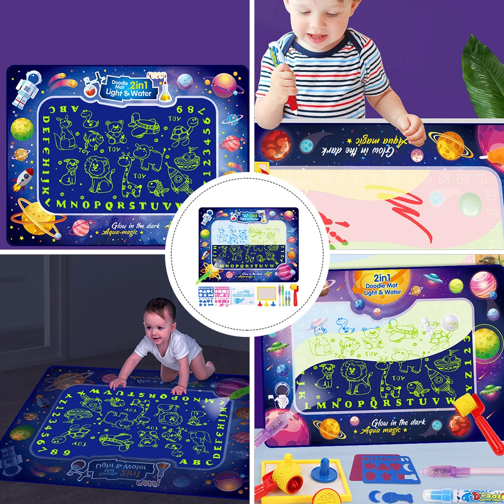 

1 Set of Portable Graffiti Mat Creative Novel Drawing Cloth Luminous Doodle Mat