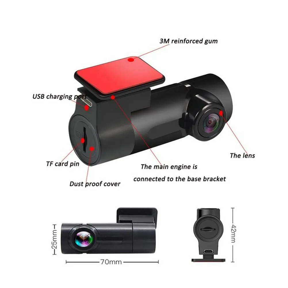 

1080HD Recorder 3 Glue Tachograph Camera Mini Desh WIFI High-Quality New