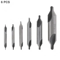 6pcsset hss metric combined center drills with 60 degree angle slot and 1 1 5 2 2 5 3 5mm bit for wood drilling