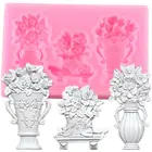 Sugarcraft цветок Силиконовая Форма ваза кекс Топпер инструменты для украшения тортов из мастики конфеты Полимерная глина шоколад формы для мастики