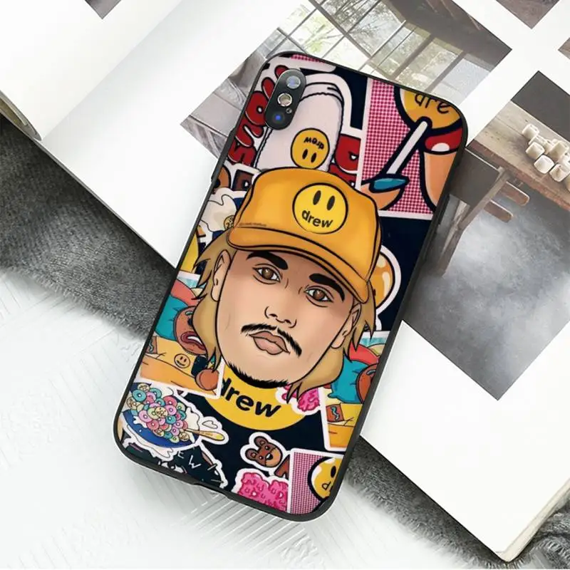 

Luxury brand Drew House Justin Bieber art Phone Case For iPhone 8 7 6 6S Plus 5 5S SE 2020 11 11pro max XR X XS MAX DIY Cover