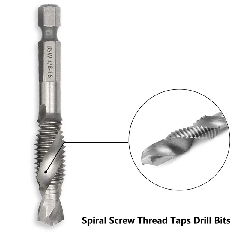 

12 Pcs Spiral Tap Drill Bit Set HSS Machine Screw Tap Kit & 11Pcs 6-32mm Flat Drill Long Wood Flat Drill Set