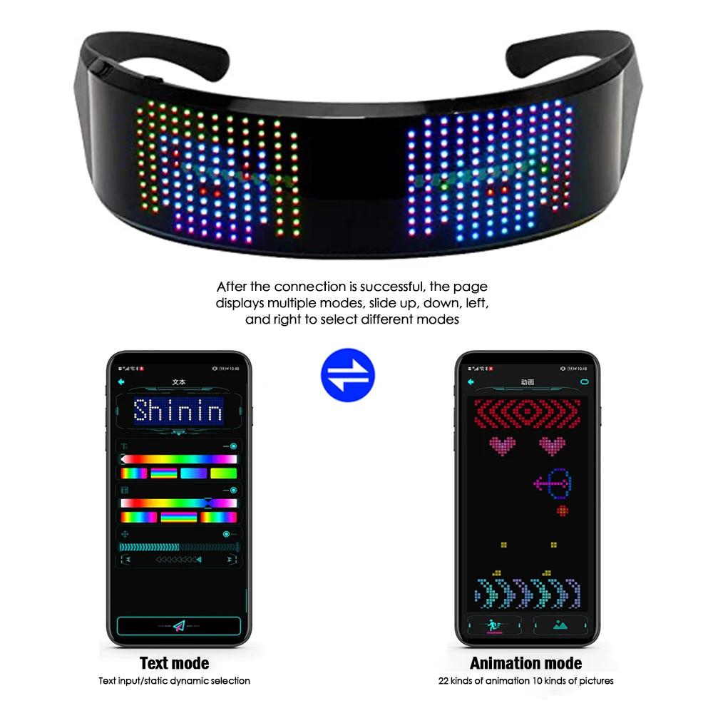 Magic Bluetooth Led Party Glasses APP Control Shield Luminous USB Charge DIY Quick Flash Shining Bar | Дом и сад