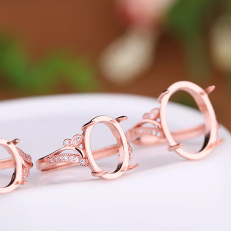 Кольцо женское из серебра 925 пробы овальное кольцо с кабошоном пустая основа