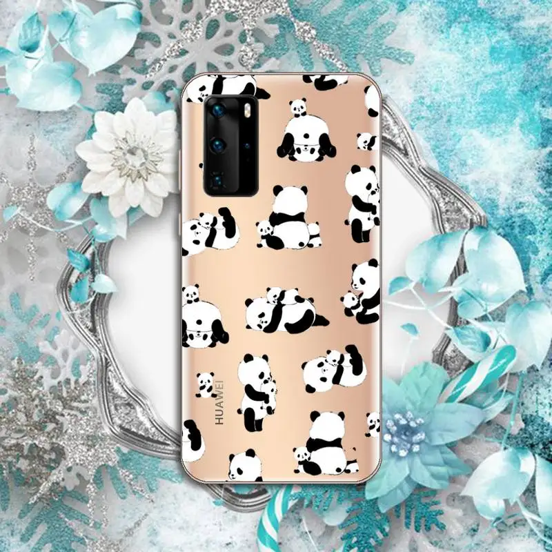 

Cute cartoon panda Phone Case Transparent for Huawei P honor 8 10i 20 30 40 smart 2019