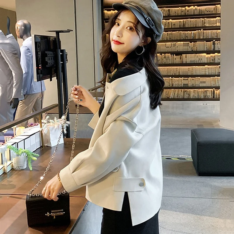 Качественное женское короткое пальто весна осень новый стиль корейские